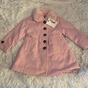 NWT Jessica Simpson Coat Removable Faux Fur Collar 2T